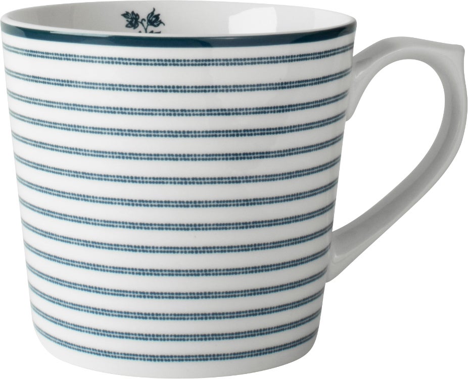 Laura Ashley mok XL Candy Stripe blauw 540 ml