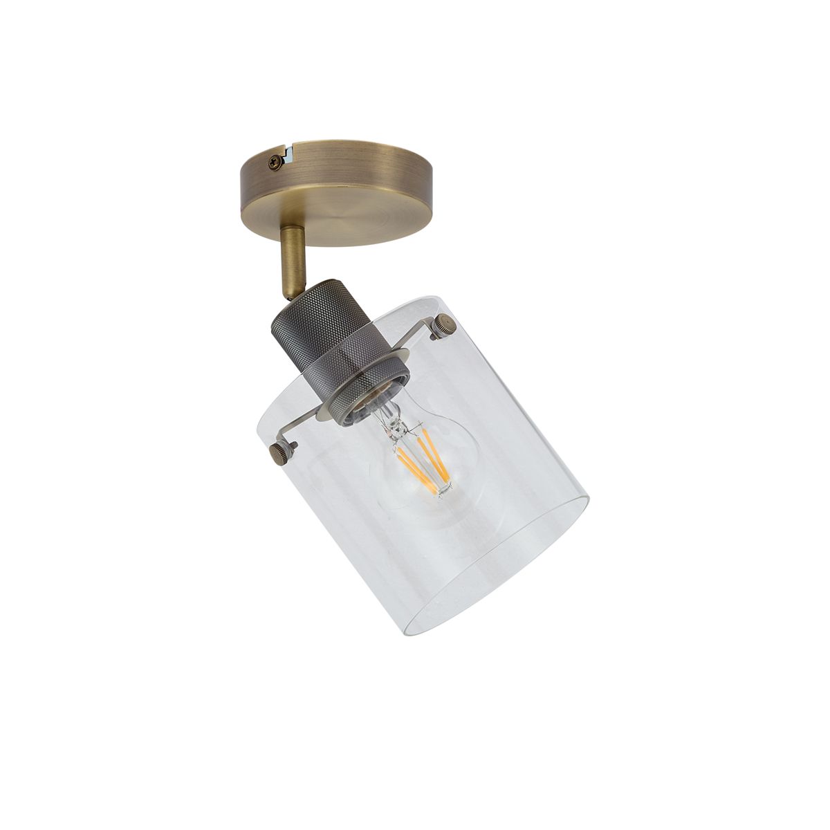 Design wandspot brons met helder glas - Domo