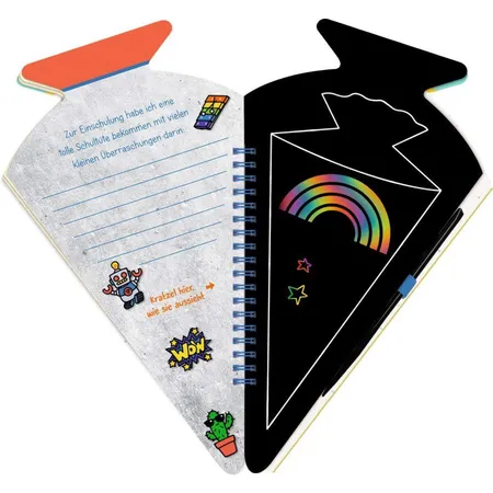 Coppenrath Verlag Schultü.-Kratzelbuch Funny Patches,blauHurra, endl.Schule!