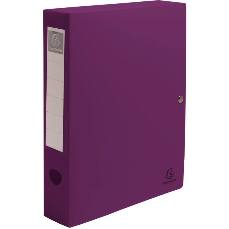 Boite de classement à pression dos 80mm PP recyclé Titane - Couleurs assorties