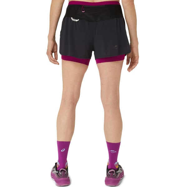 Short running ASICS FUJITRAIL 2-N-1 SHORT W PERFORMANCE BLACK/BLACKBERRY