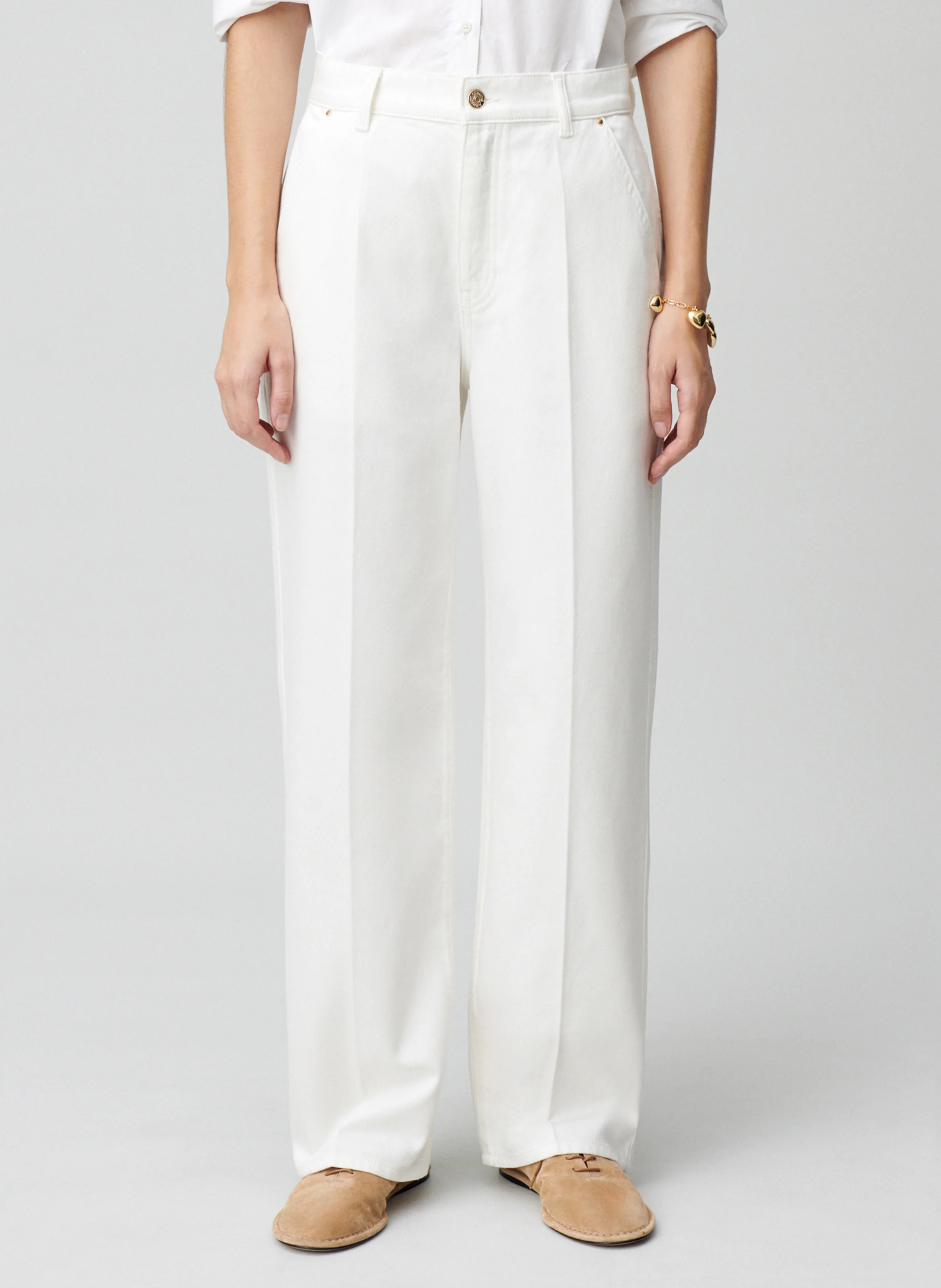 Jean droit en coton | Blanc