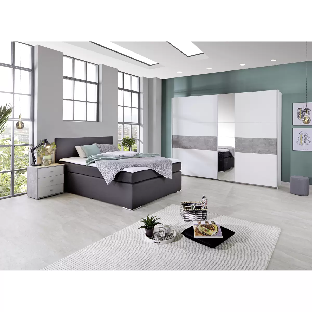 Boxspringbett Nero 140 x 200 Schwarz