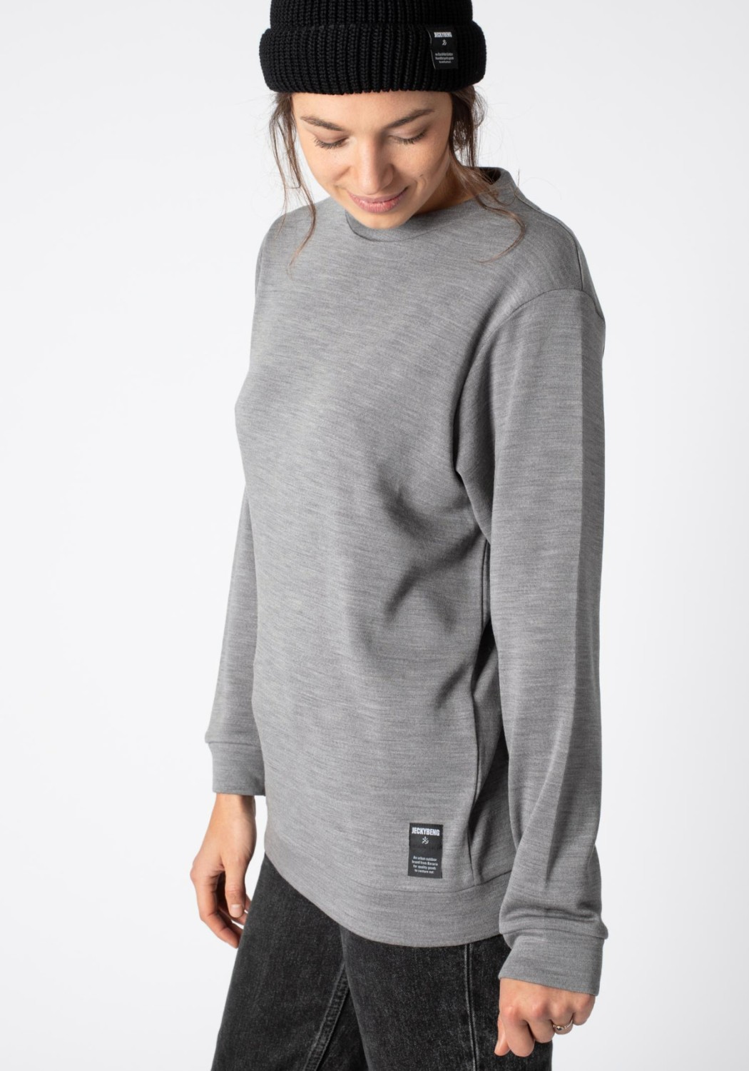 Jeckybeng The Merino Sweater Unisex Grey Melange