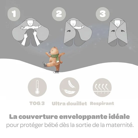 Babynomade® double polaire   Gris chiné        de               Béaba