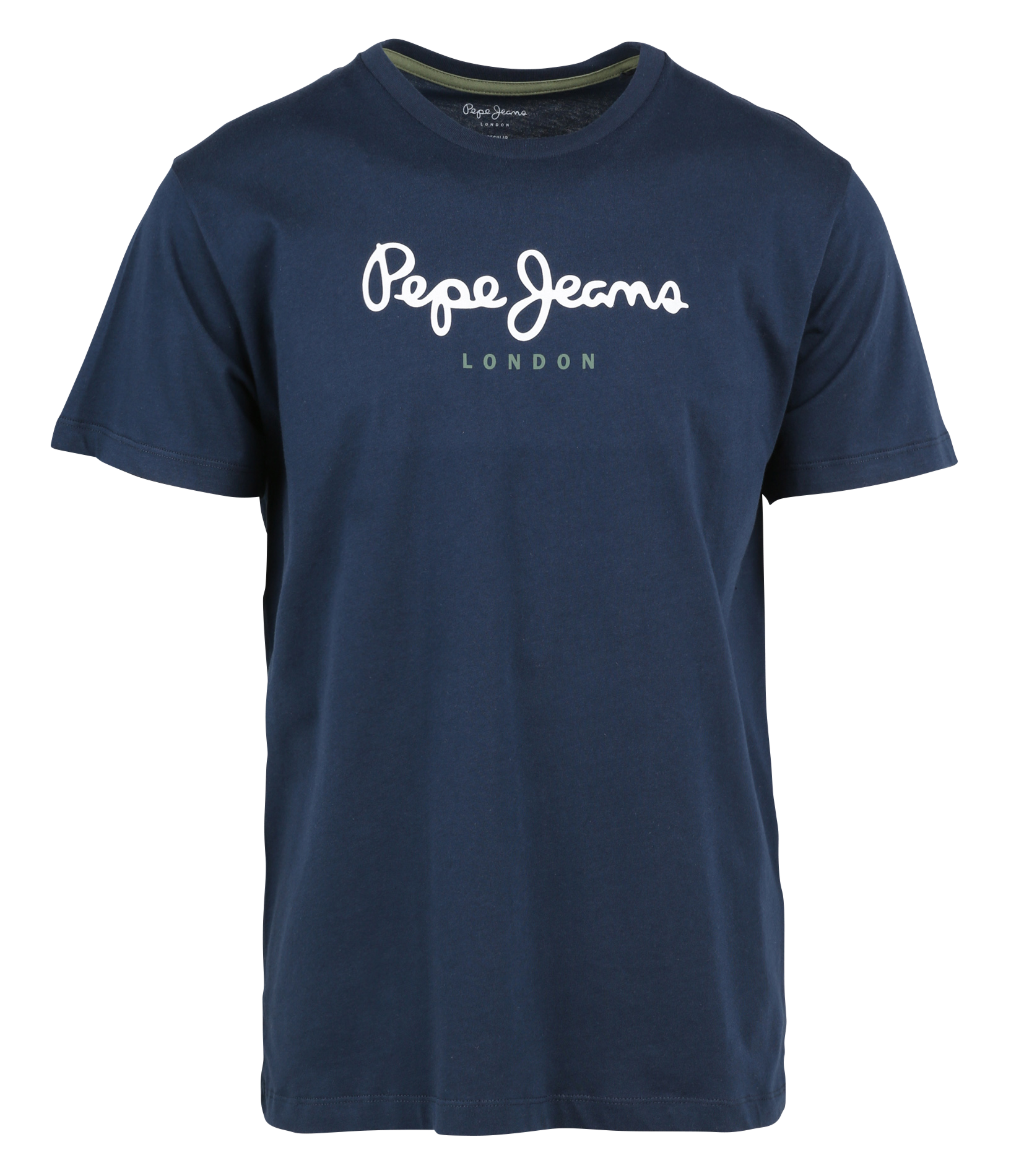 Tee-shirt col rond sérigraphié en coton | Bleu