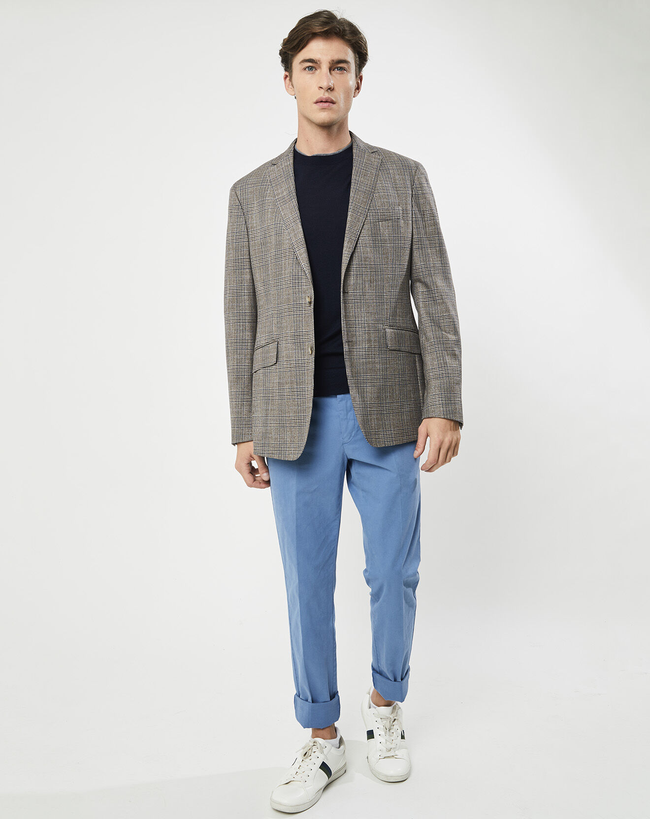 Hackett London Veste Chek imprimée prince de galles beige
