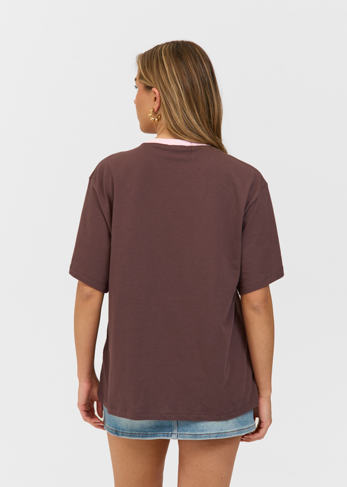 Coastal t-shirt choco bruin