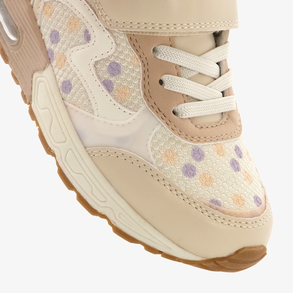 Blue Box meisjes sneakers beige met stippen