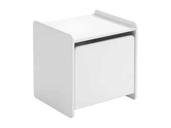 BODHI WHITE - Lit 90x200cm + Chevet + Armoire 2P + Bureau