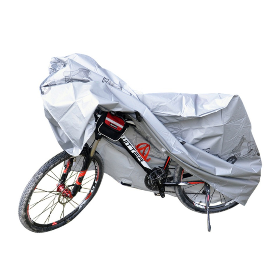 (200x100x65cm) Fahrrad Abdeckung Abdeckplane Regenschutz Winterfest Velo / Motorrad - Silber