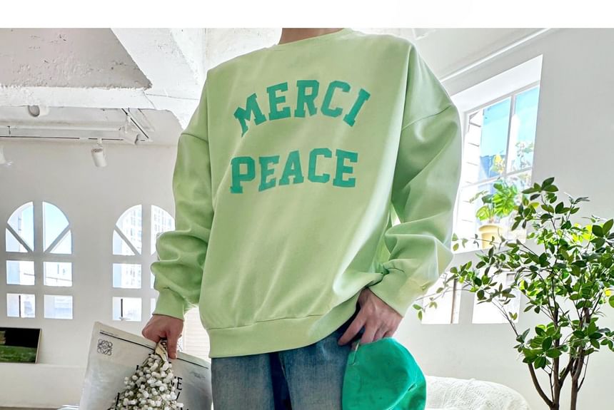SeoulPop - Sweatshirt met losse pasvorm en letters