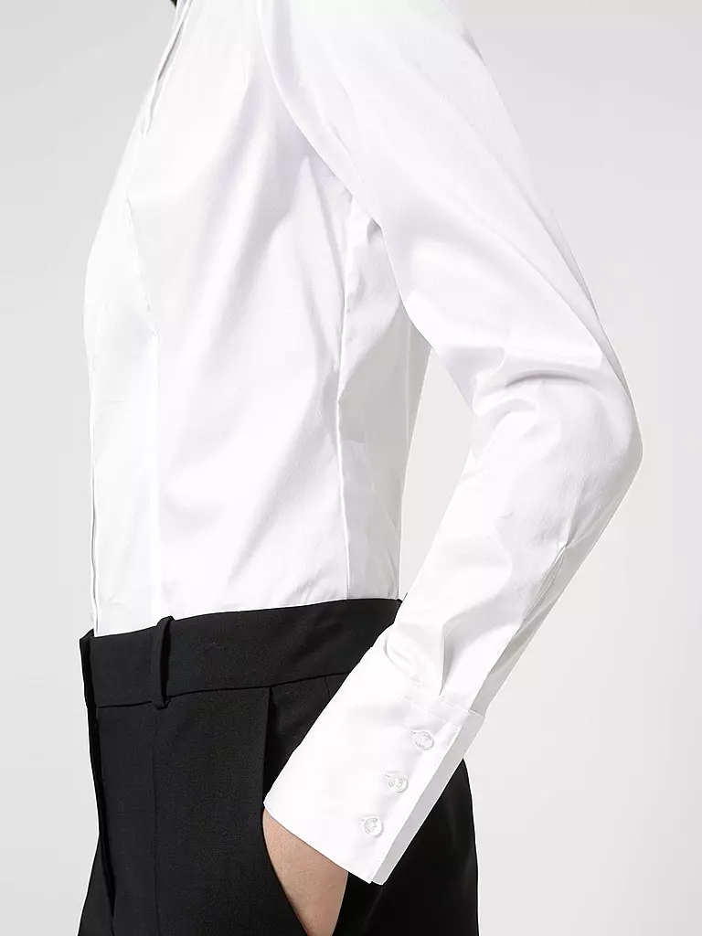 HUGO Bluse Fitted weiss
