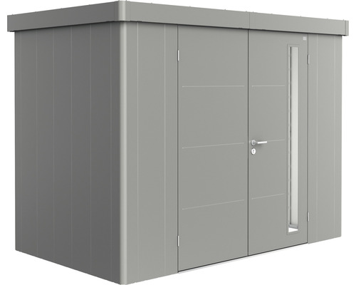 Biohort Neo 1C tuinhuis met dubbele deuren, 291,5 x 179,5 cm, kwartsgrijs metallic