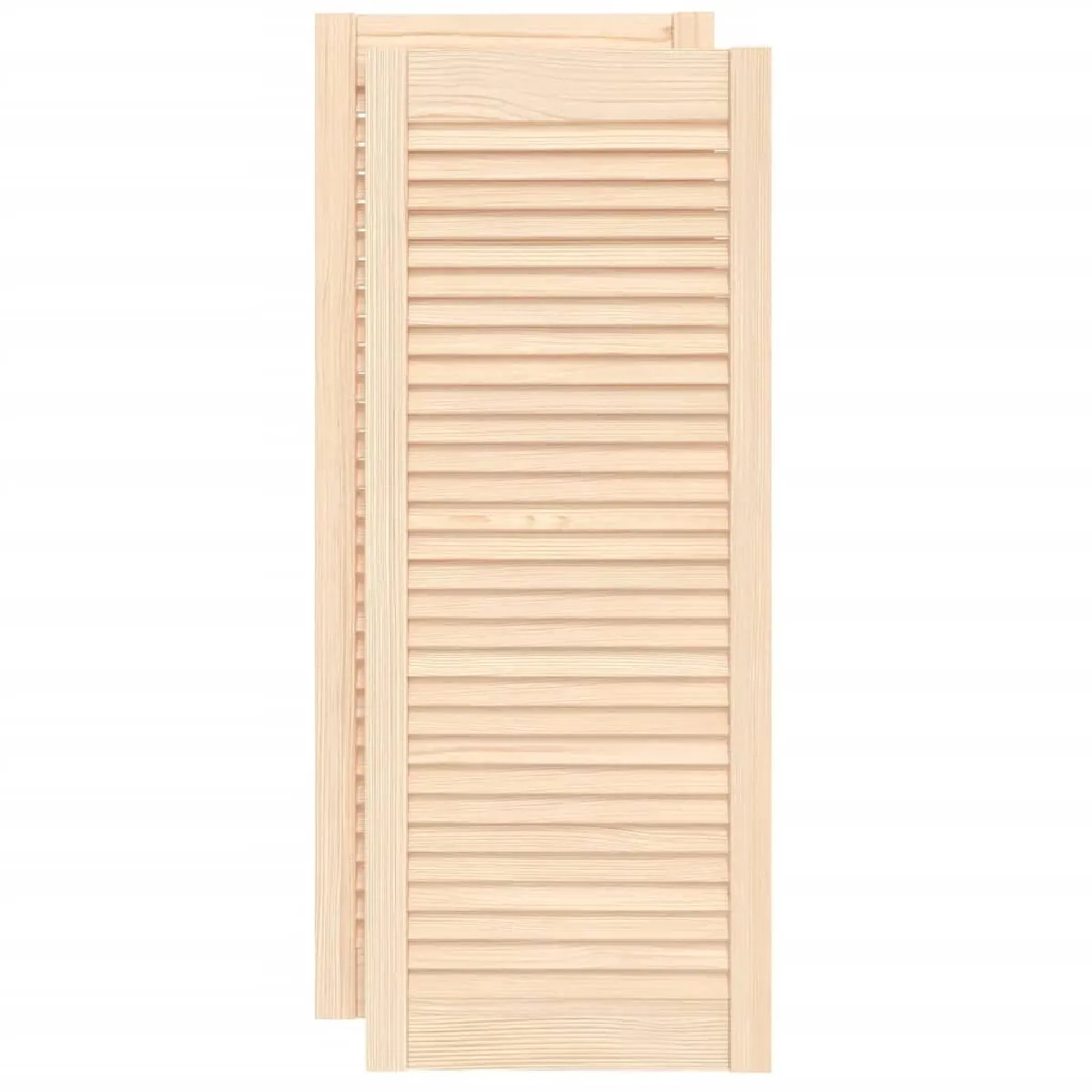 vidaXL Portes d'armoire à persiennes - Pin massif