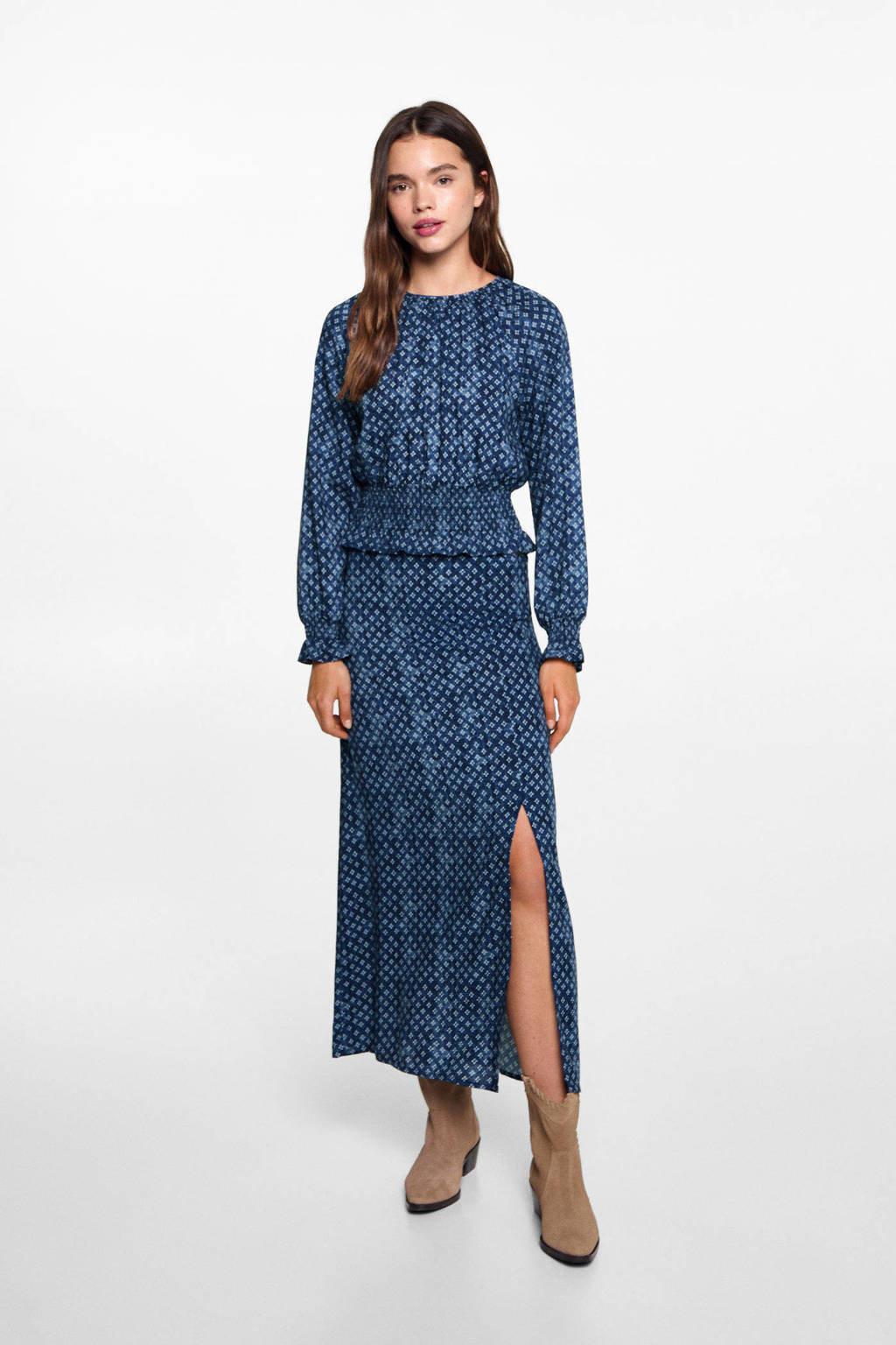 MANGO TEEN top met all over print blauw