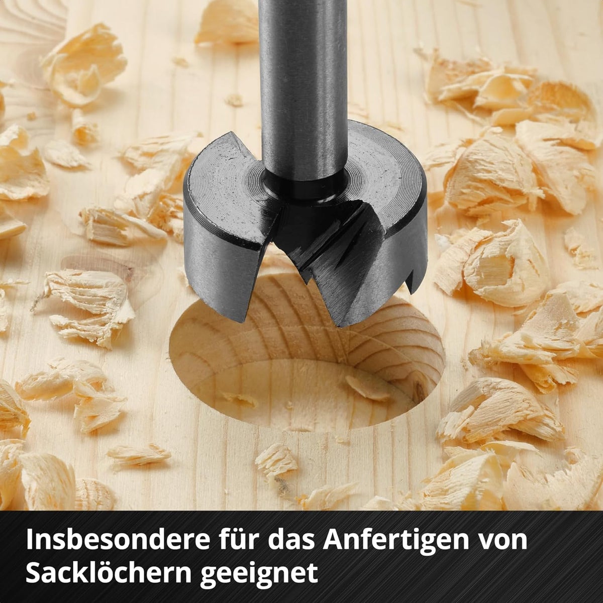 Originele Einhell M-CASE 5-delige Forstnerboorset (gemaakt van C65-staal, E 6.3-schacht, beitelrand, centreerpunt, conische kopvorm, 4-zijdig gesloten voorsnijrand inclusief opbergdoos)