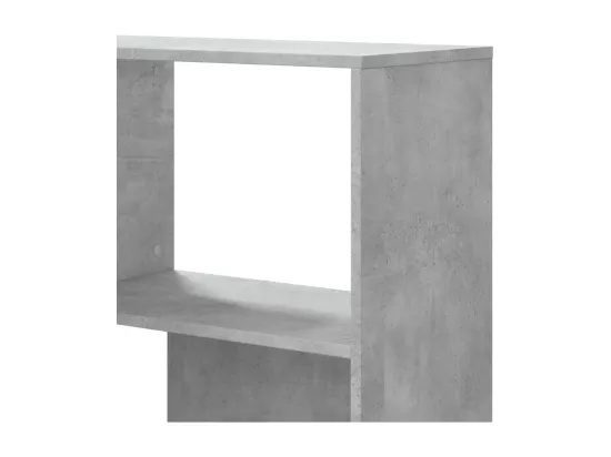 Bibliothèque d'angle à 4 niveaux gris béton bois d'ingénierie
