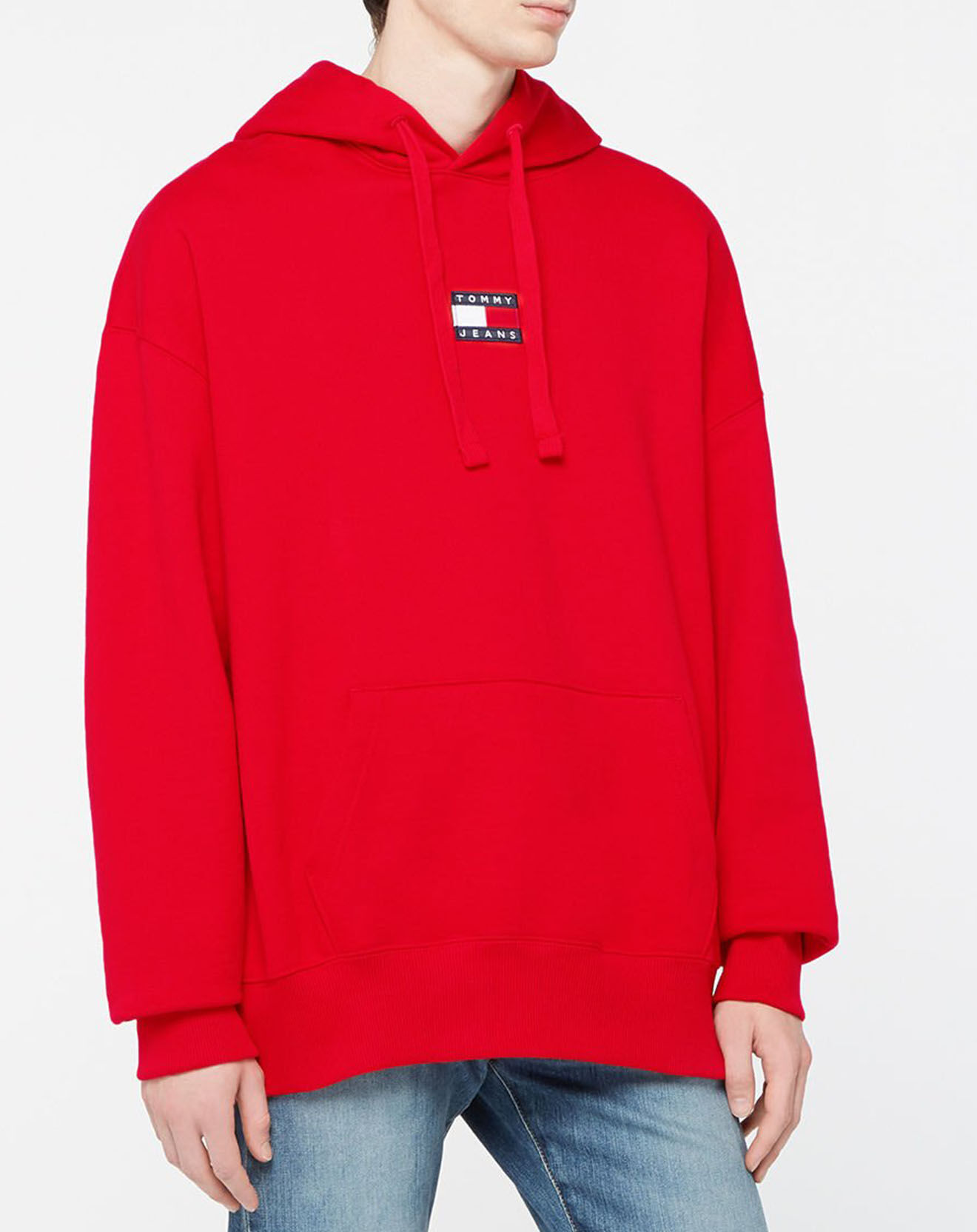 Tommy Jeans Sweat à capuche Tommy Badge rouge