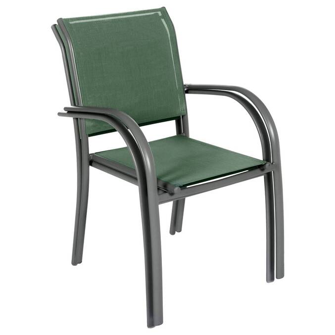 Fauteuil de jardin empilable PIAZZA Vert olive & Graphite