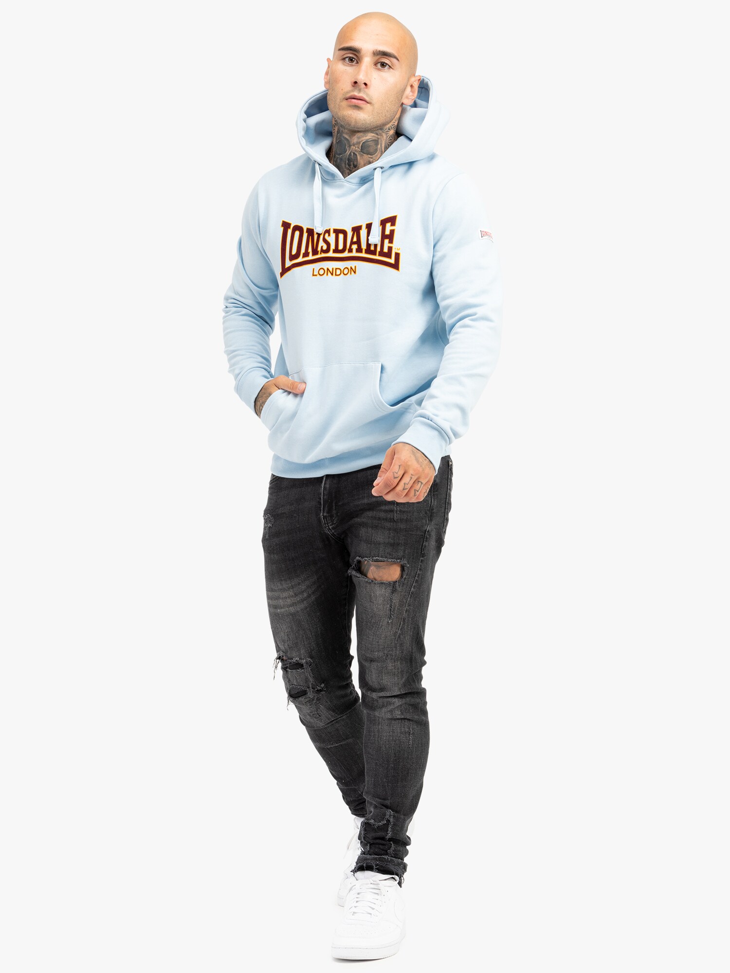 Lonsdale Herren Kapuzensweatshirt schmale Passform HOODED CLASSIC LL002