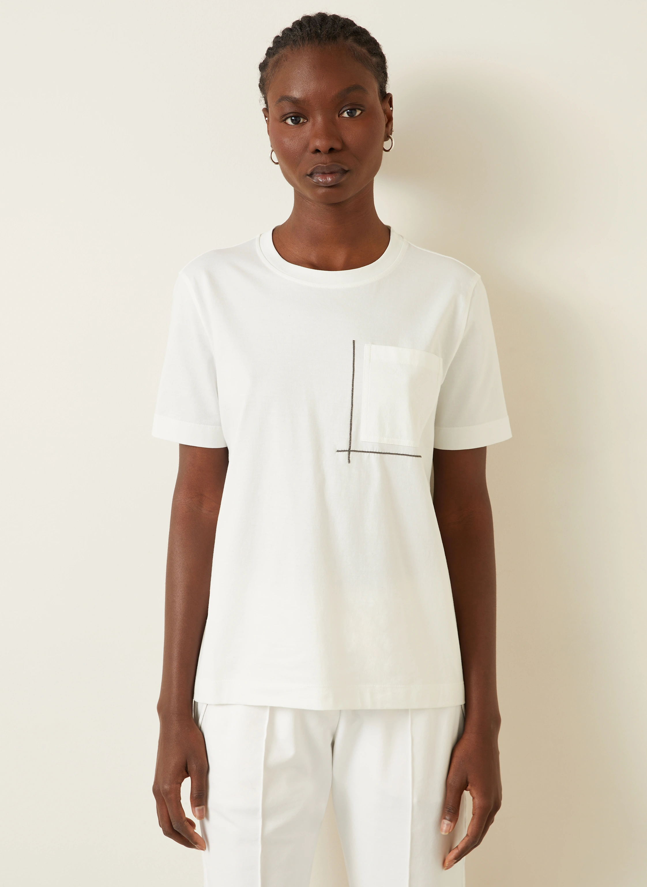 BRUNELLO CUCINELLI T-Shirt mit Schmucksteinen