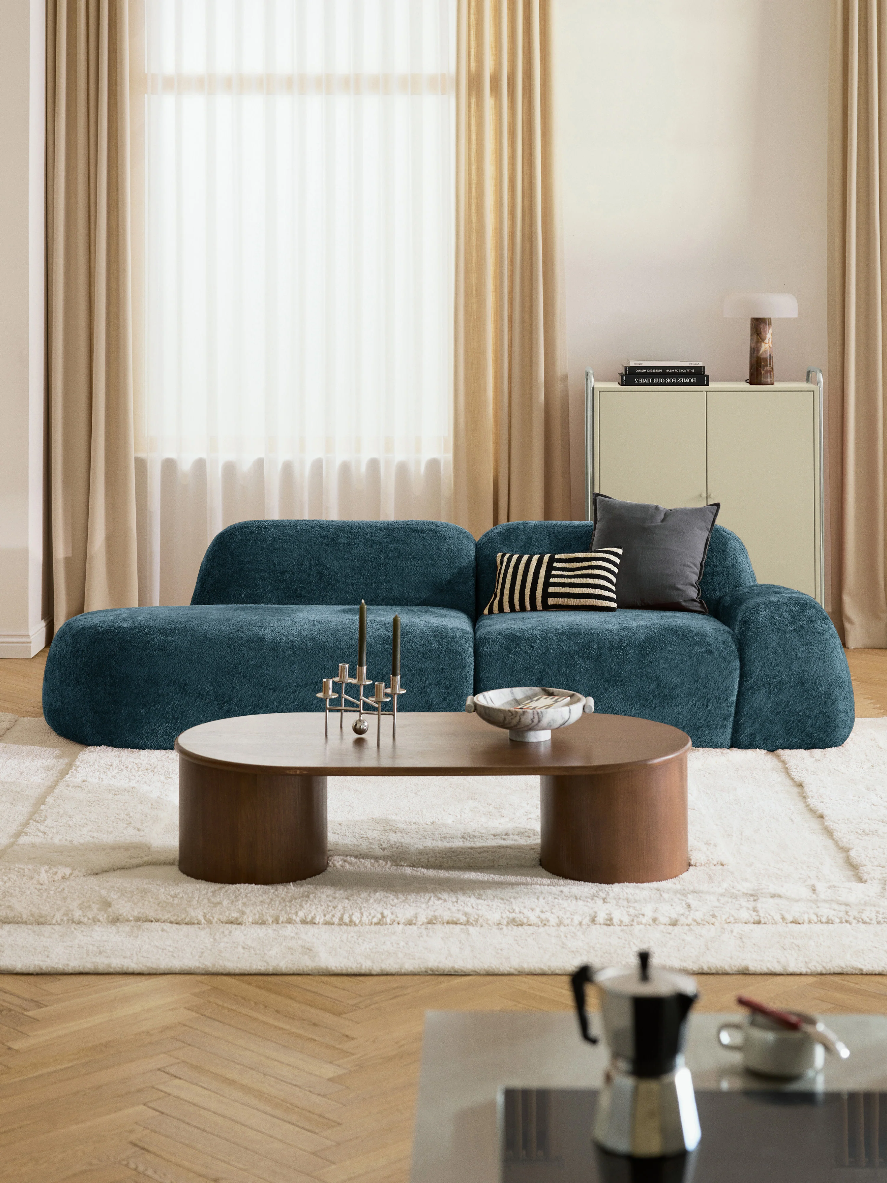Modulaire teddy bouclé chaise Wolke (3-zits)
