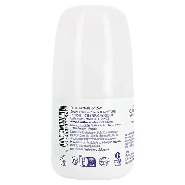 Desodorante Roll-On Orgânico Hipoalergênico Jonzac Thermal Water Freshness 50ml