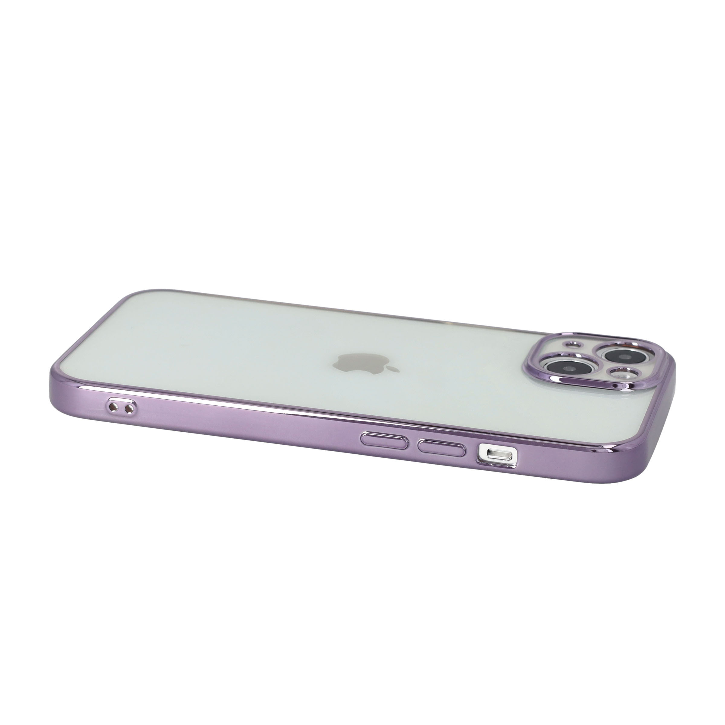 iPhone 13 Gummi Case Hülle Galvanisierter Rahmen   Kameraschutz - Lila