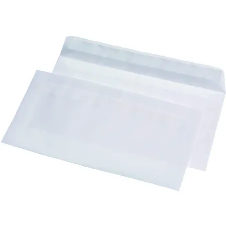 MAILmedia Briefumschläge aus hochwertigen Satin, haftklebend, DIN lang, weiß, 100 Stück