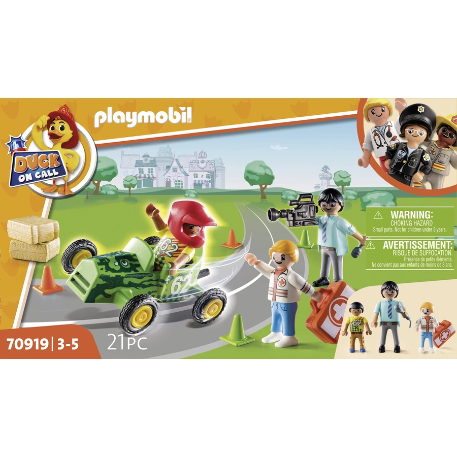 PLAYMOBIL® Duck on Call Notarzt Action Helfe dem Rennfahrer
