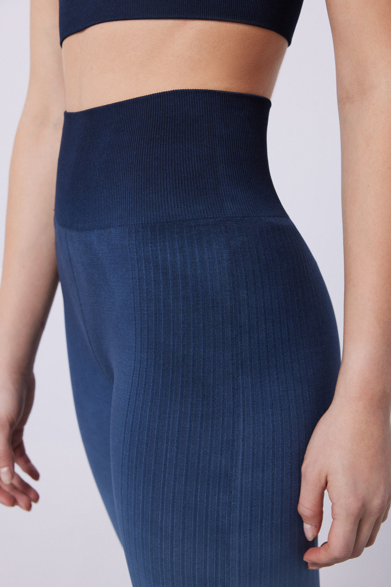 Leggings confortáveis sem costura com degradê azul