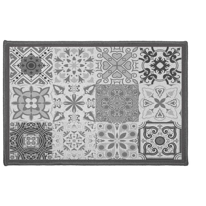 TAPIS DECO RECTANGLE 40X60 CM IMPRIME PERSANE GRIS