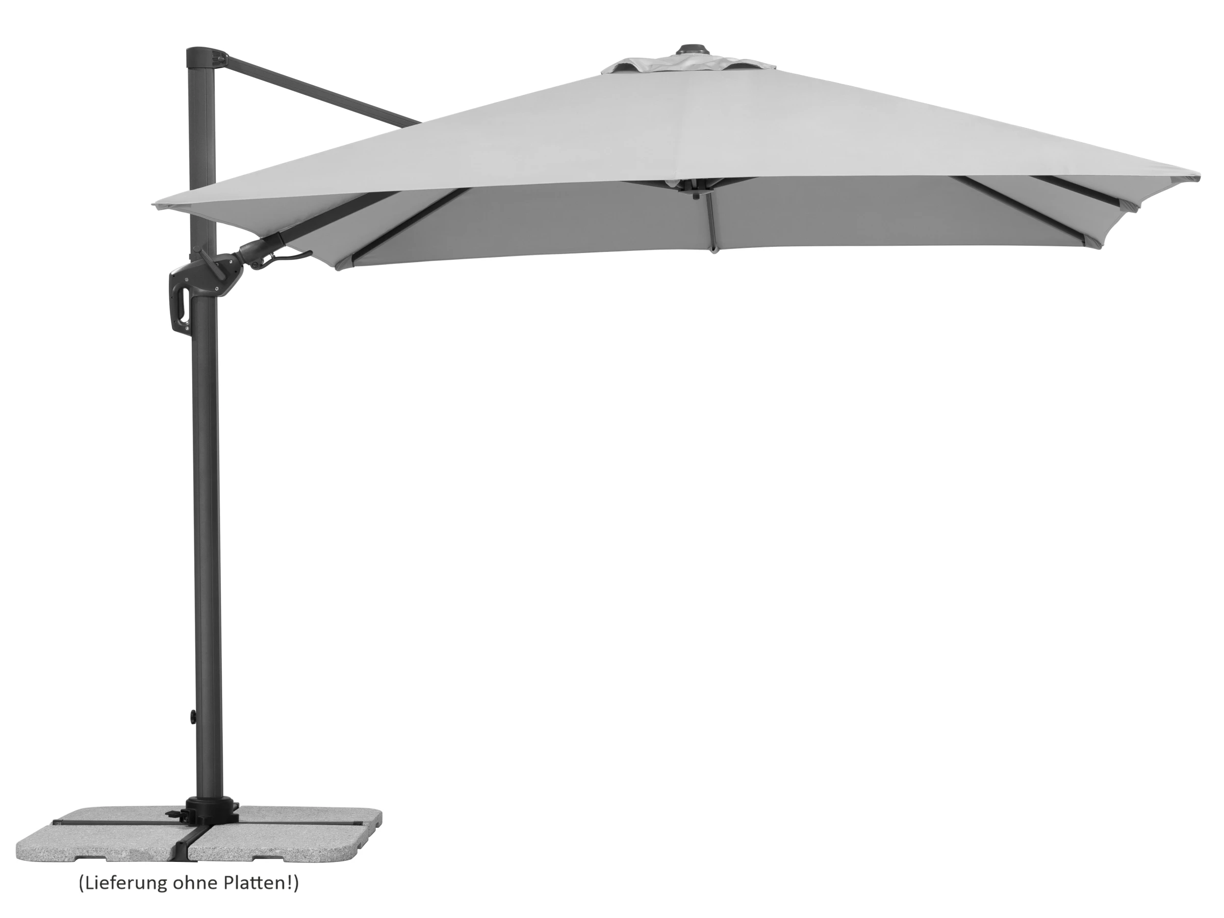 Schneider Ampelschirm Rhodos Twist Silbergrau 300 cm x 300 cm