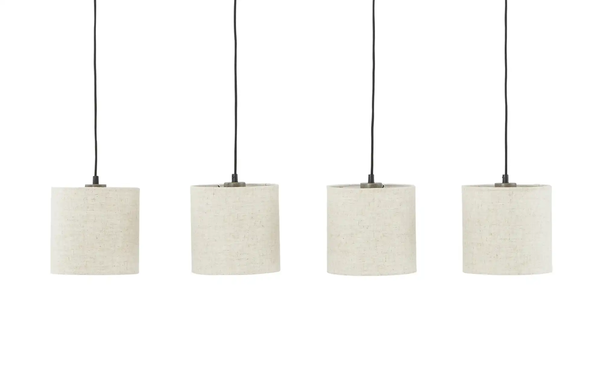 Trio Pendelleuchte, 4-flammig, Pinienholz/ Stoffschirm