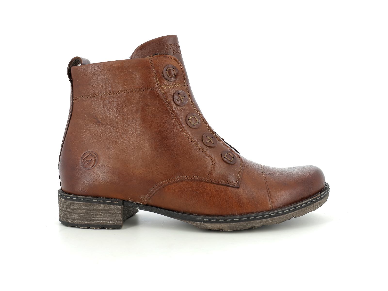 Remonte-D4392 Matières combinées Cognac