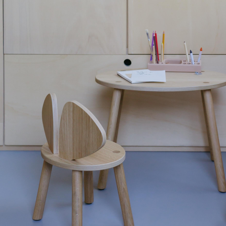Nofred Mouse kinderstoel   kindertafel set berken