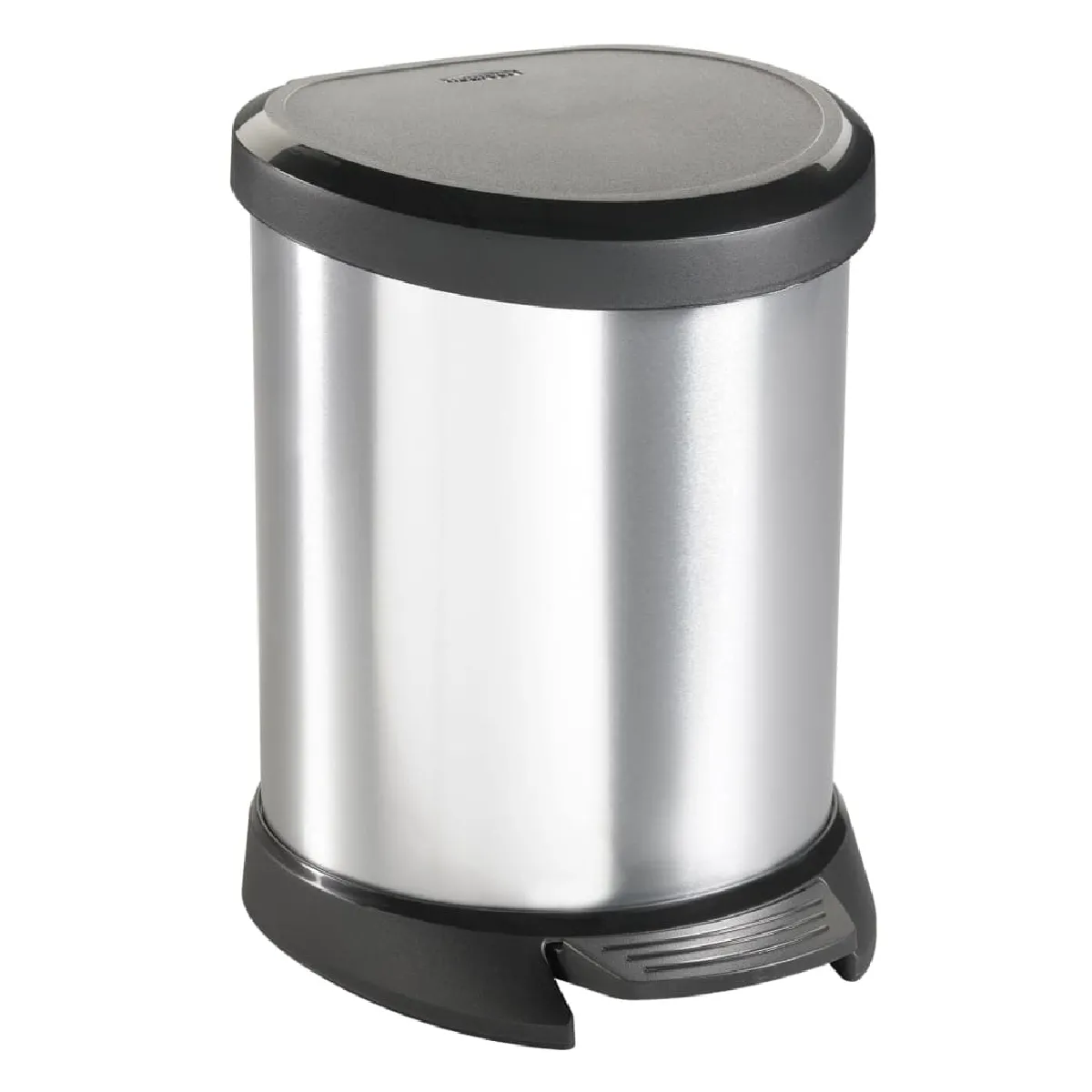 Curver Deco Ovale Poubelle à pédale - 5 L - Argenté