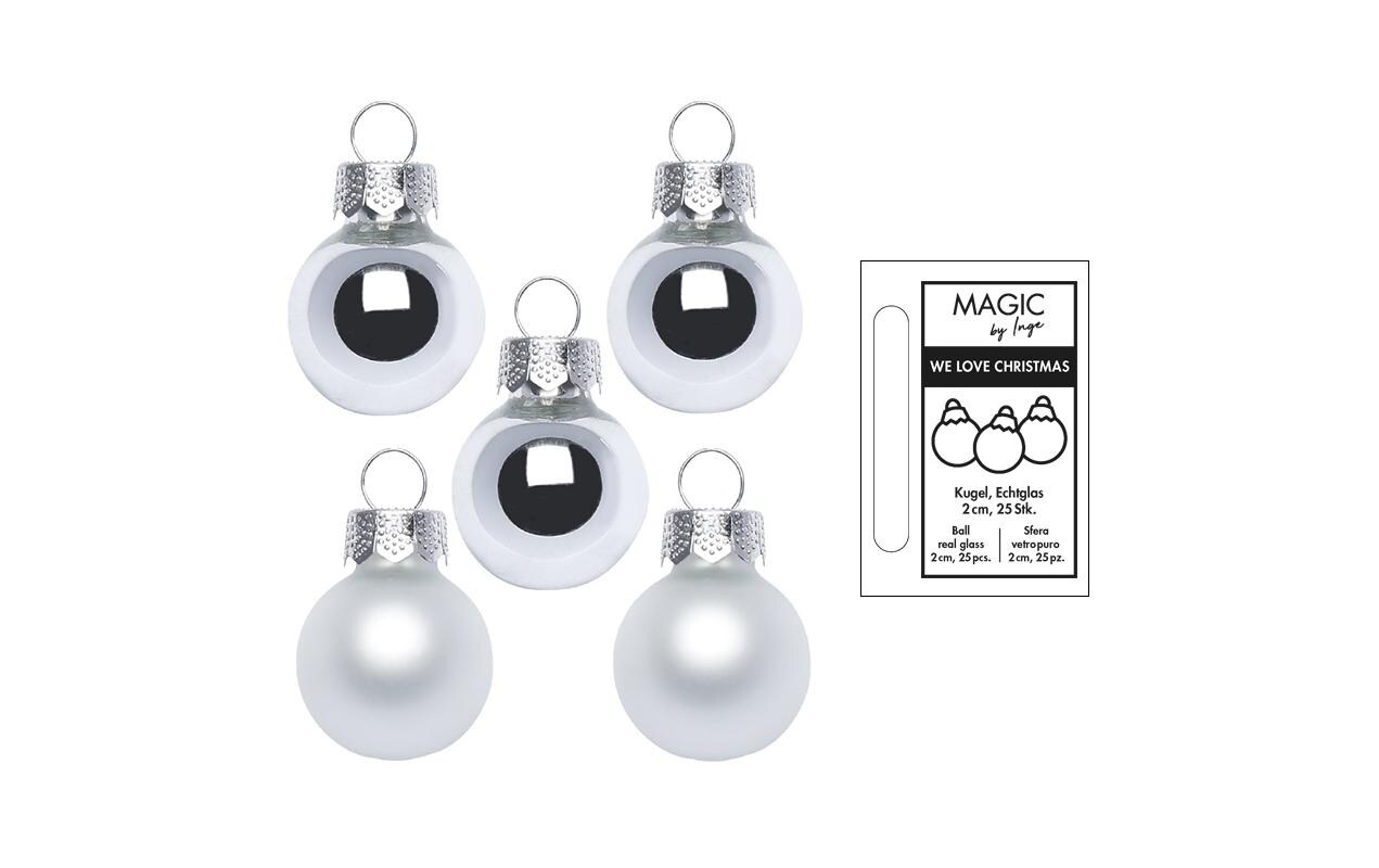 Weihnachtskugel Frosty Silver Ø 2 cm 25 StückChristbaumkugeln Silbertöne