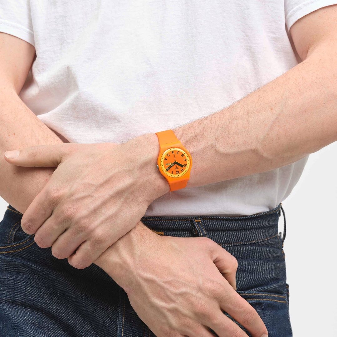 Swatch Original 41 Proudly Orange Day Date