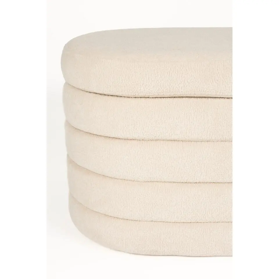 Housecraft Living Zuma bankje Bouclé Wit/ Beige