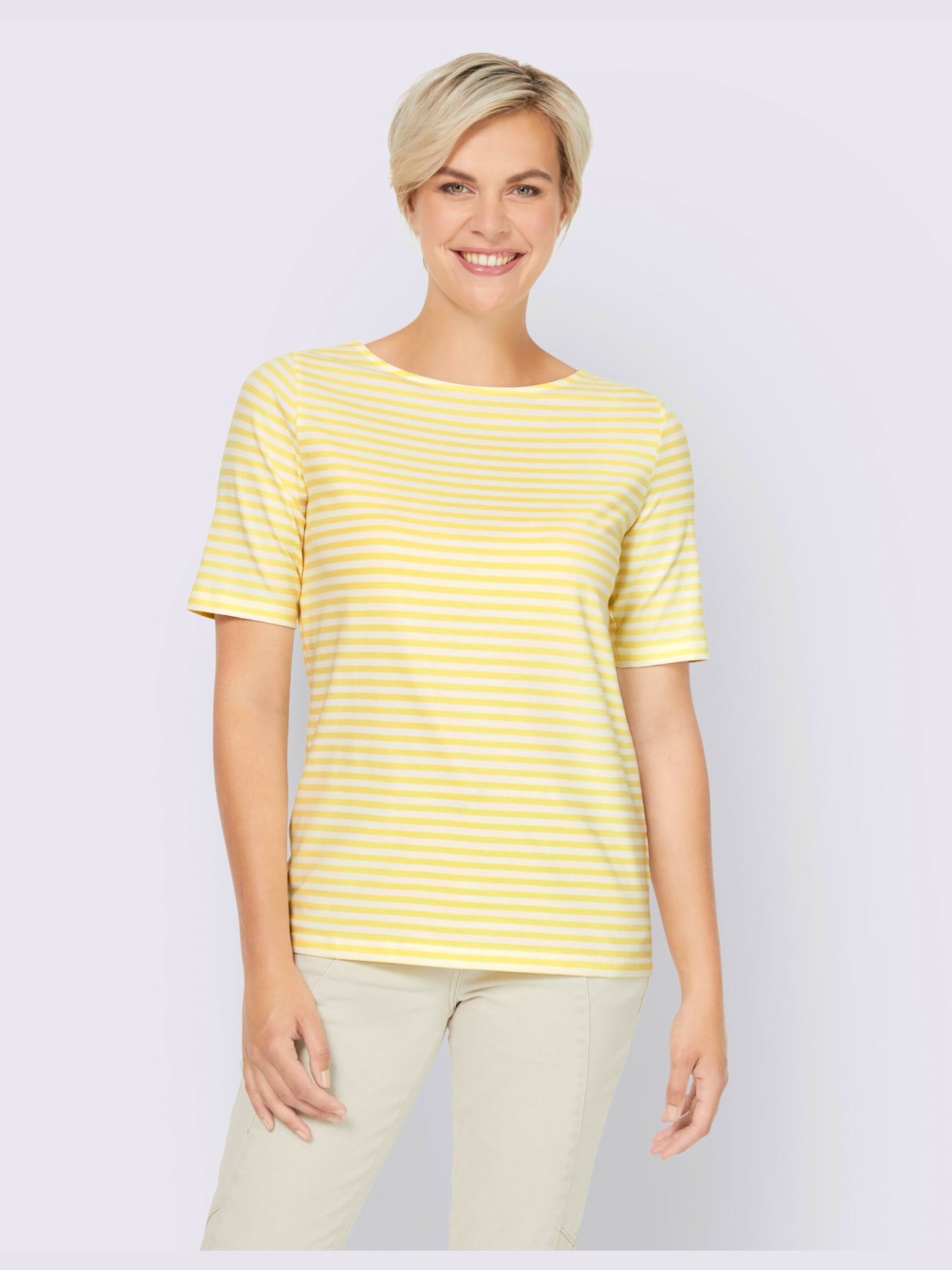 T-shirt séduisant motif à rayures