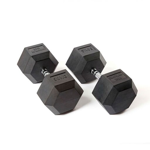 WOD individual com halteres hexagonais de 50 kg