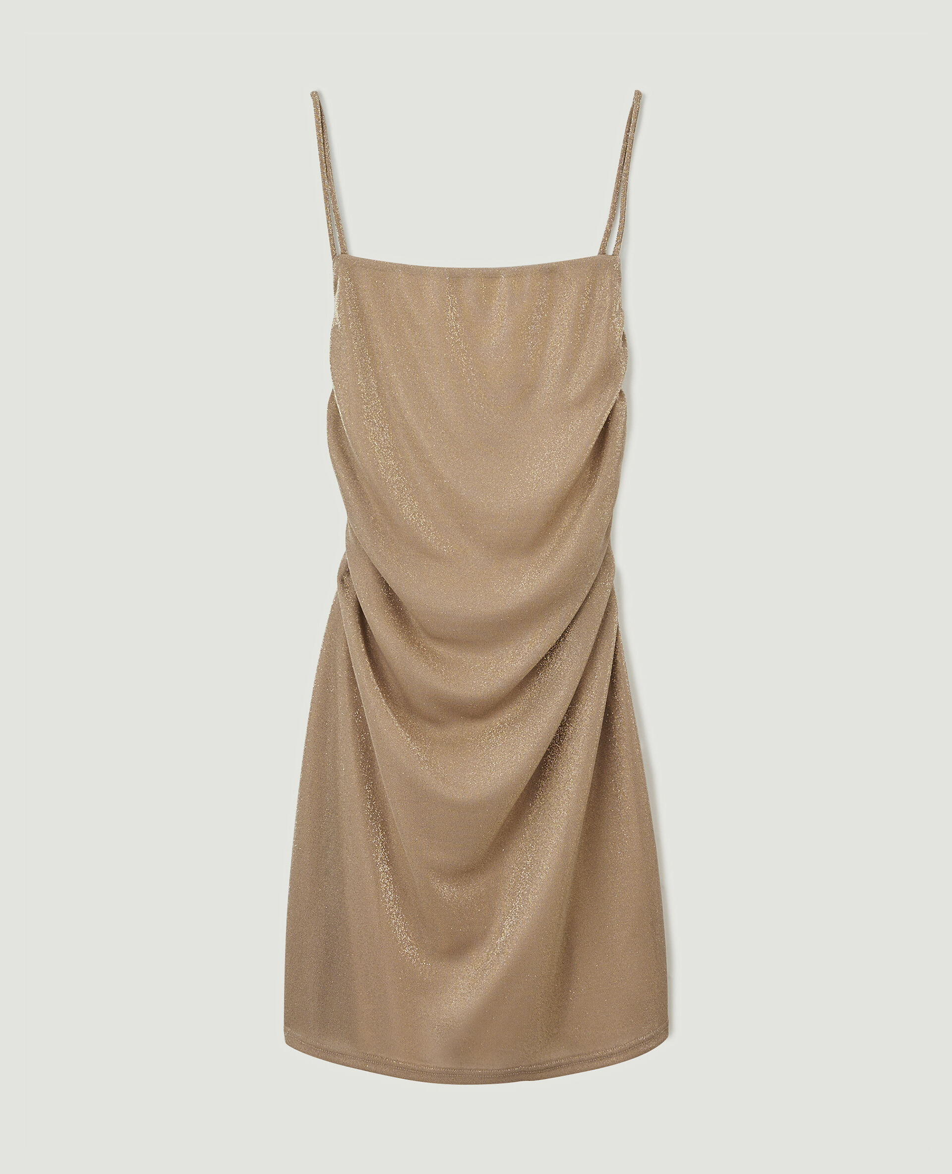 Robe courte dos-nu avec lurex - Sable