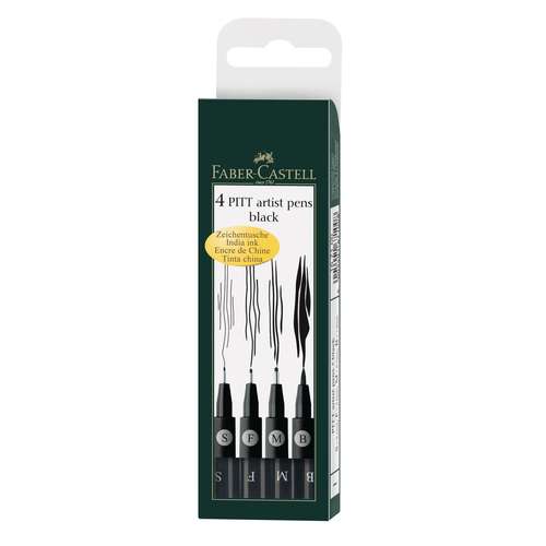 FABER-CASTELL PITT Artist Pen Tuschestifte, 4er Sets