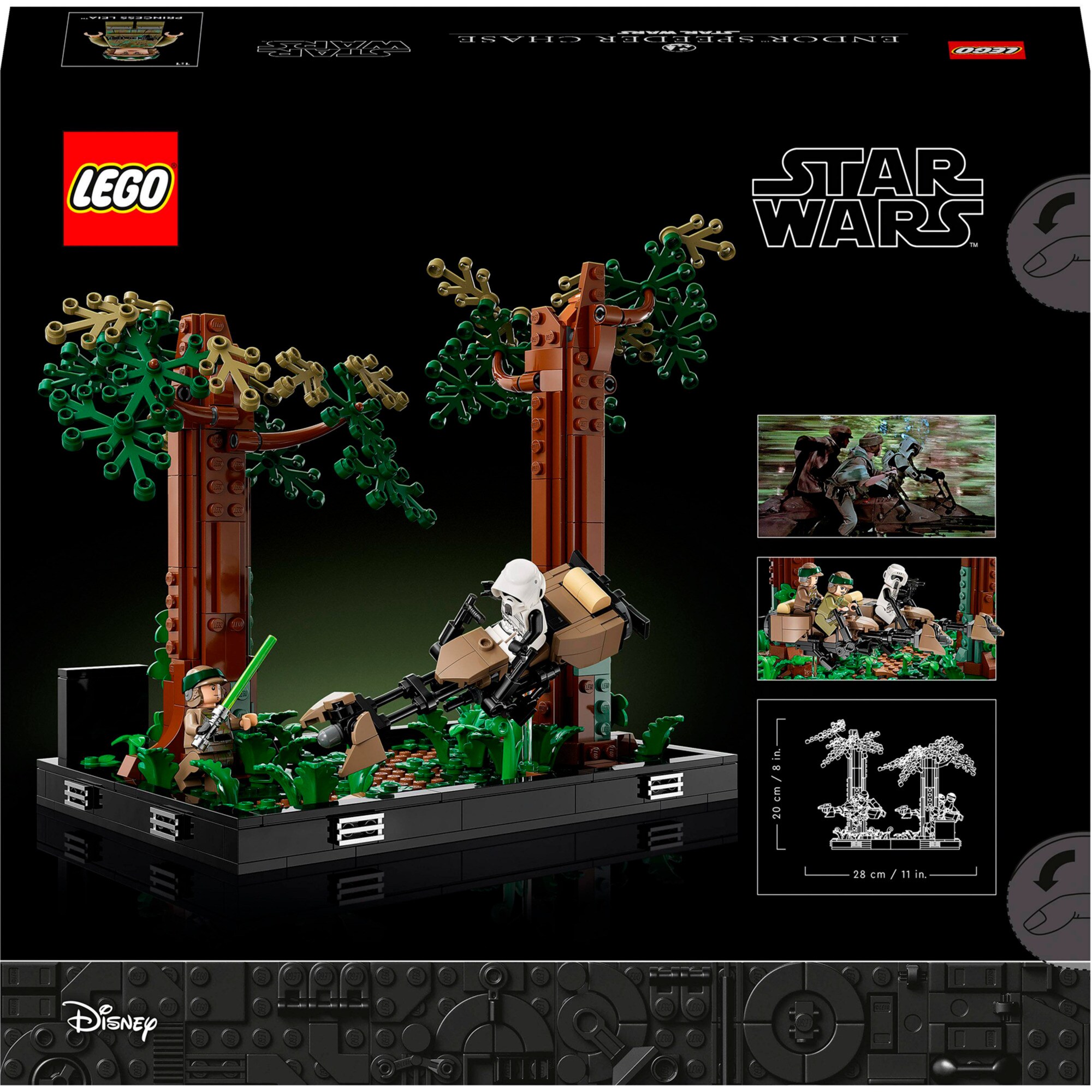 LEGO Konstruktionsspielzeug Star Wars Verfolgungsjagd auf Endor - Diorama