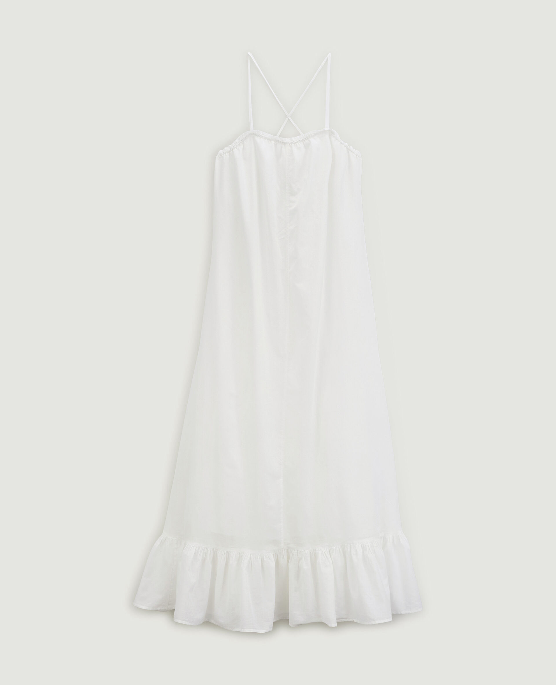 Robe longue à volants - Blanc