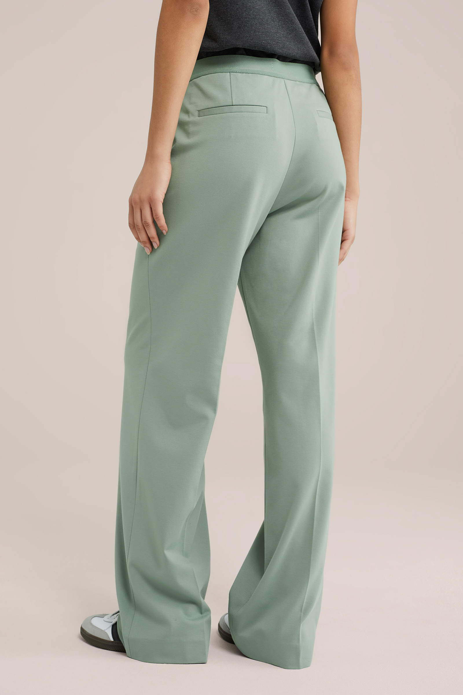 wide leg pantalon met stretch WE Fashion Lichtgrijs