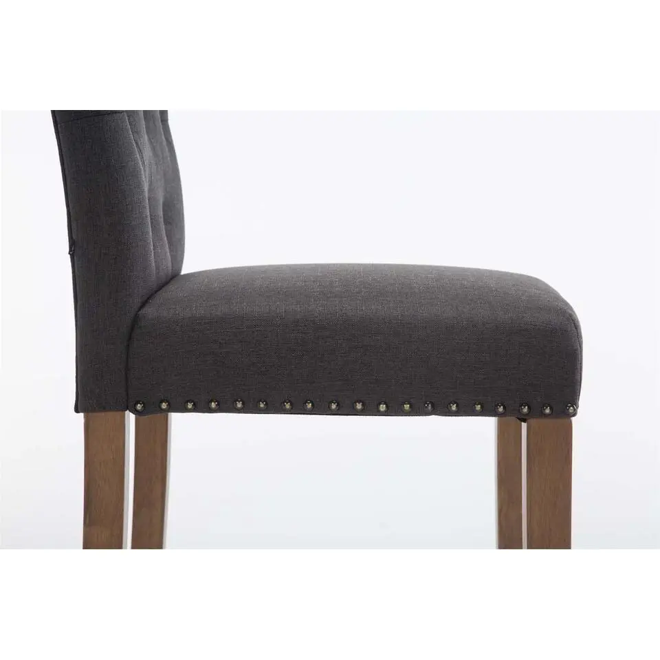 CLP Barkruk Louise antiek licht Frame - Stof - donkergrijs