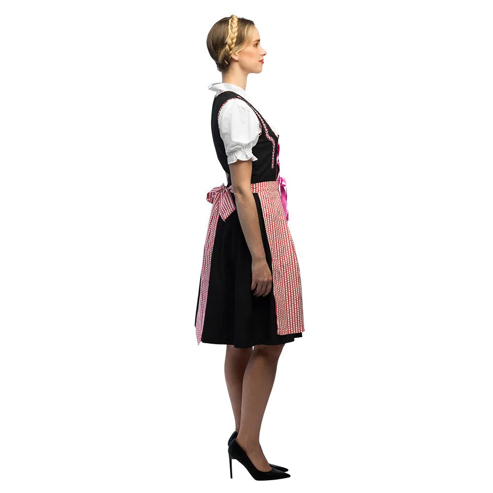 Rood Zwarte Dirndl Jurk Oktoberfest Dames